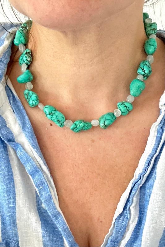 Chunky Crystal Necklace | Turquoise