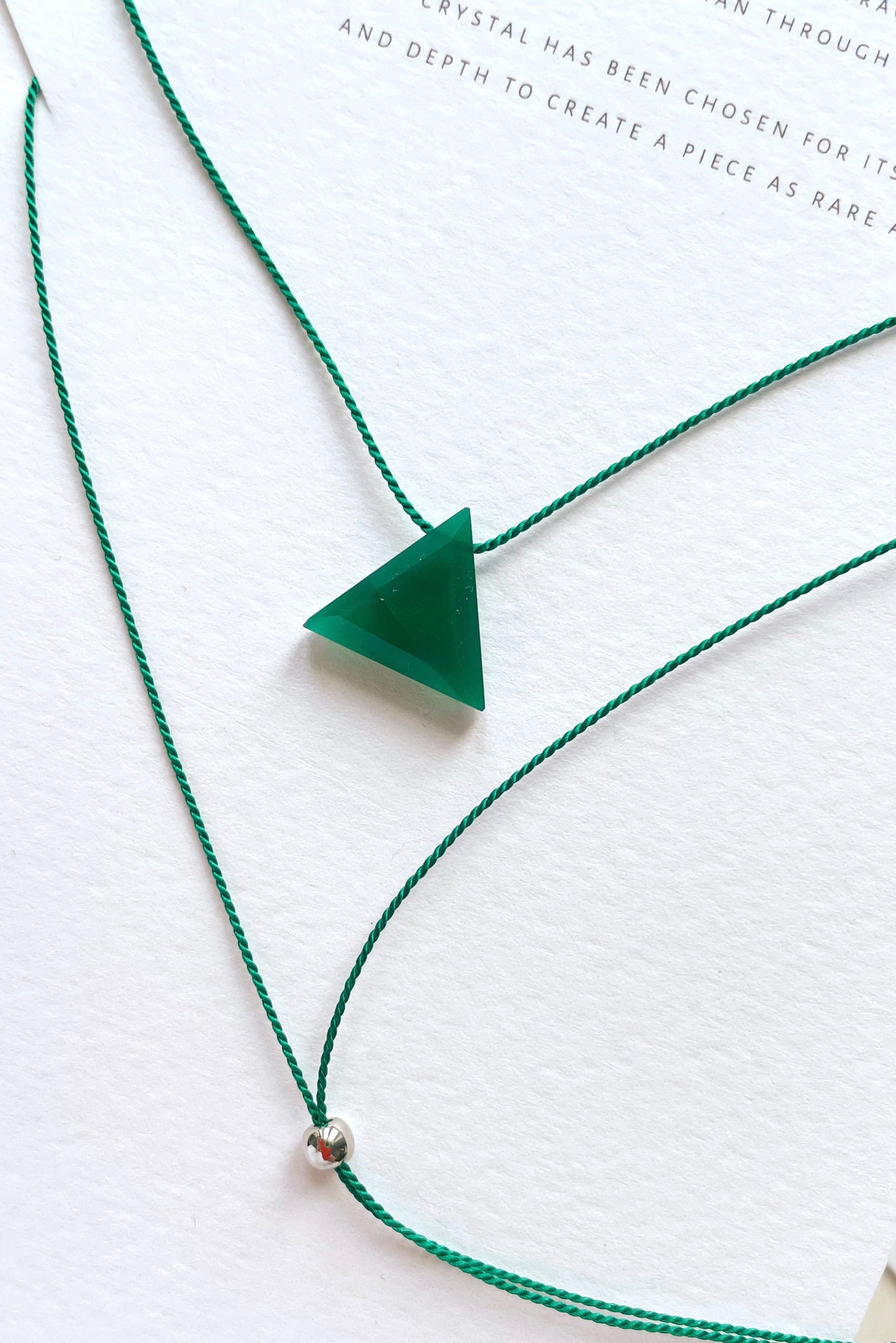 Crystal Charm Necklace | Emerald Pyramid