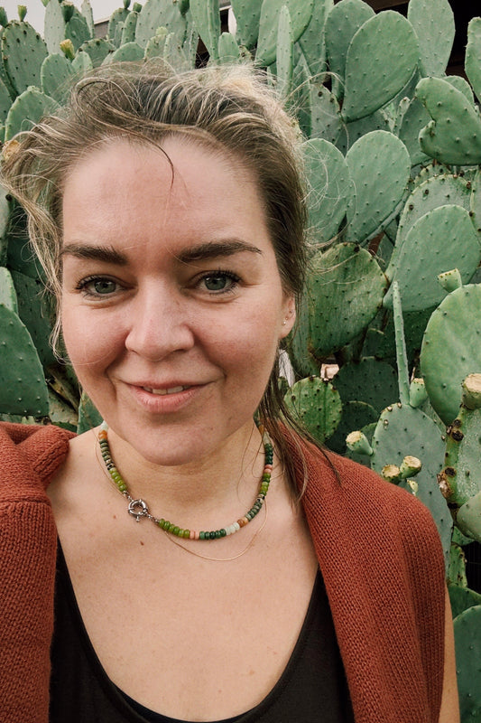 Bolt Clasp Necklace | Cactus Flowers