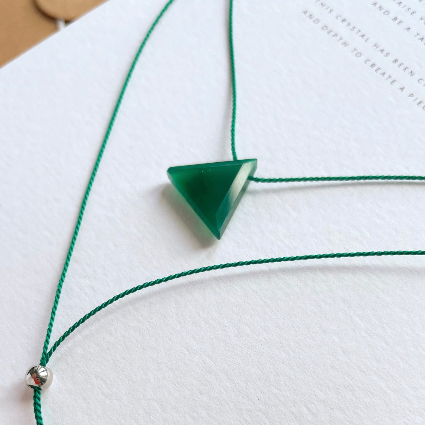 Crystal Charm Necklace | Emerald Pyramid