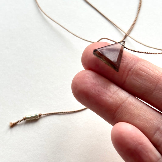Crystal Charm Necklace | Smokey Pyramid