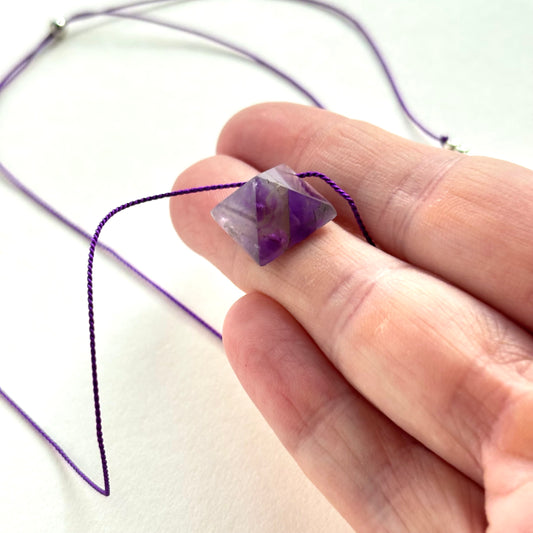 Crystal Charm Necklace | Amethyst Prism