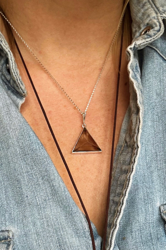 Pyramid Necklace - Smokey Quartz