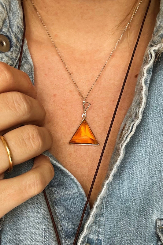 Pyramid Necklace - Citrine