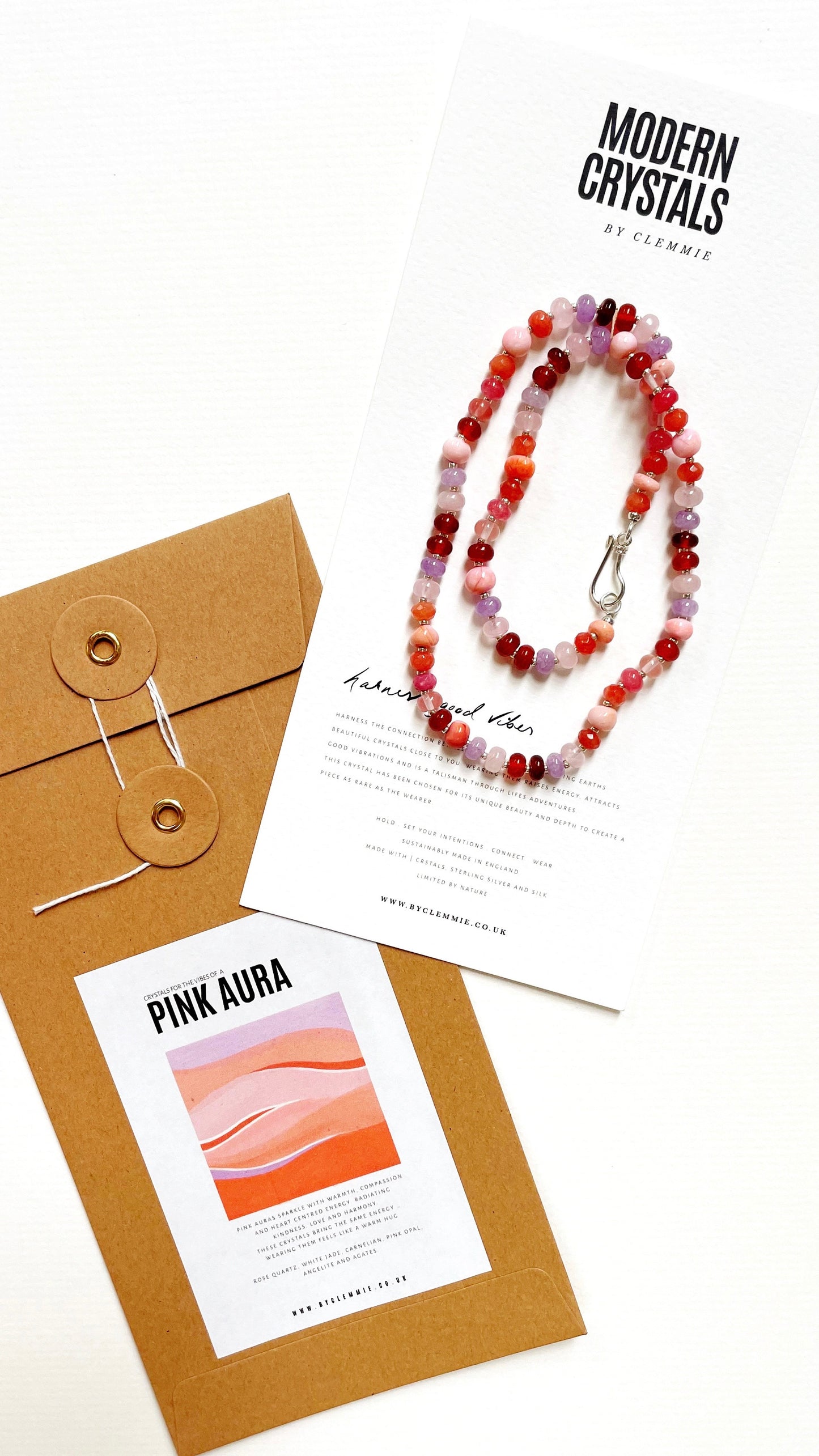 CRYSTAL NECKLACE | Pink Aura Crystals