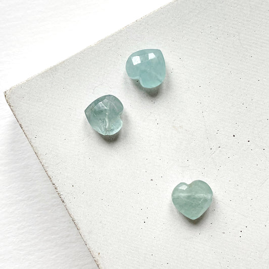 Crystal Charm Necklace | Aquamarine Heart