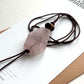 Long Statement Necklace Rose Quartz