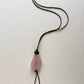 Long Statement Necklace Rose Quartz