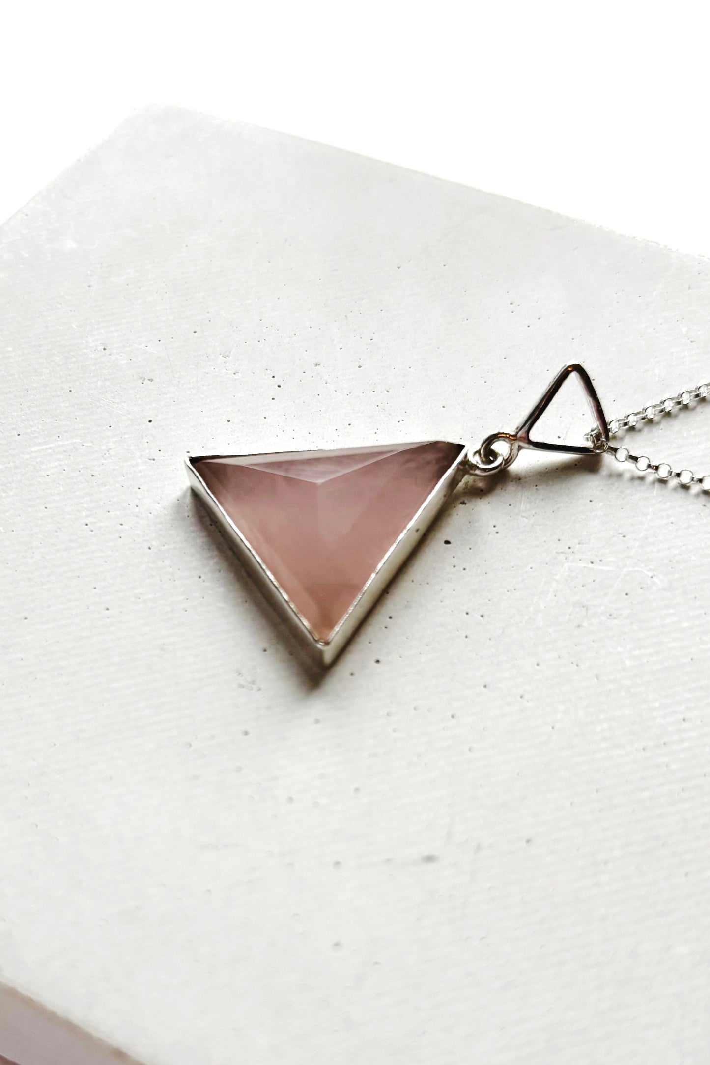 Pyramid Necklace - Rose Quartz