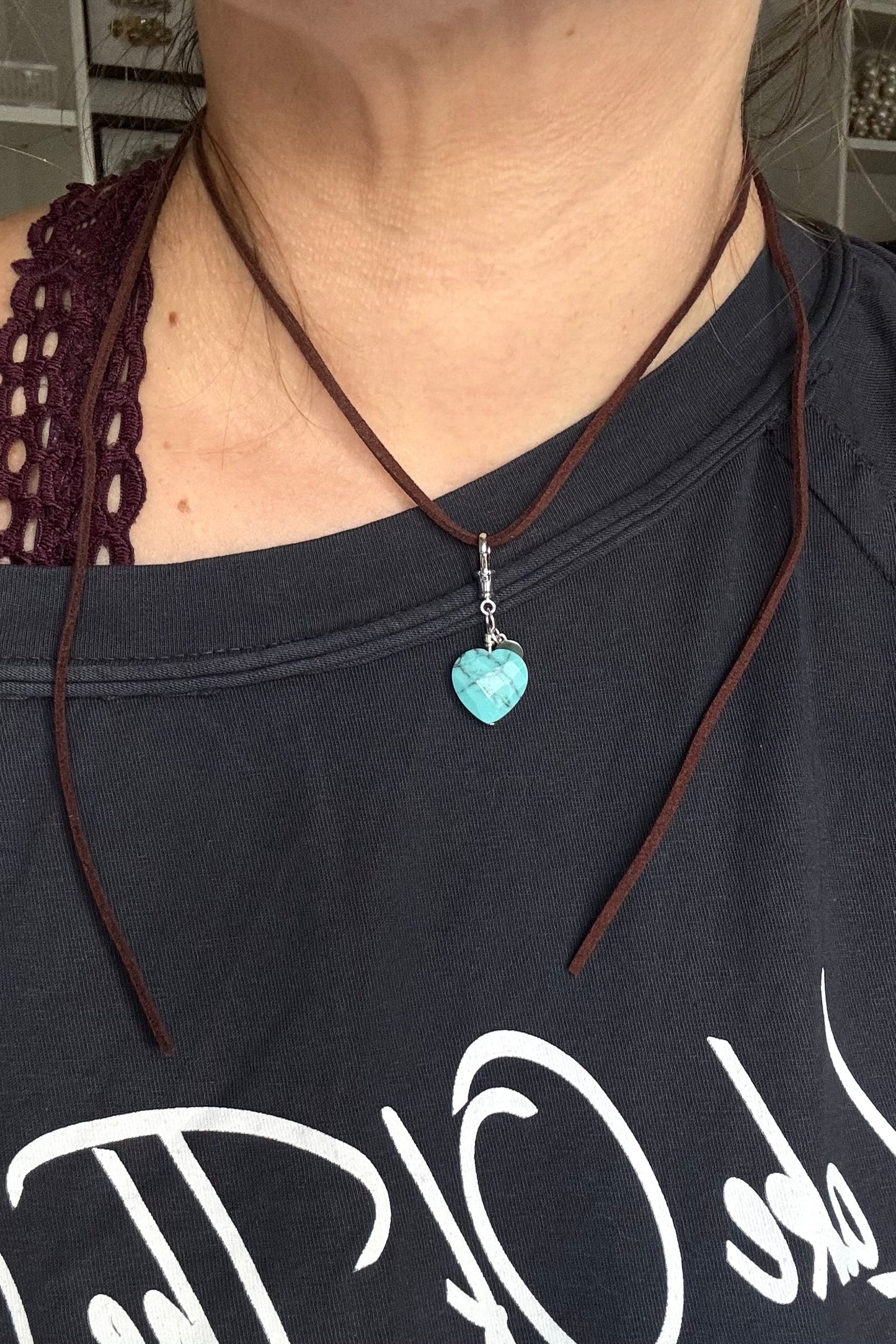 Turquoise Heart | Charm + String