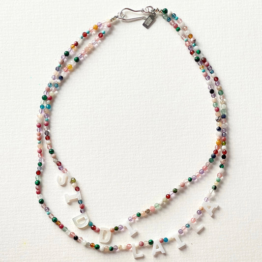 Crystal Crystal Candy | Double Multi Colour Personalised Necklace