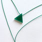 Crystal Charm Necklace | Emerald Pyramid