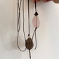 Long Statement Necklace Rose Quartz