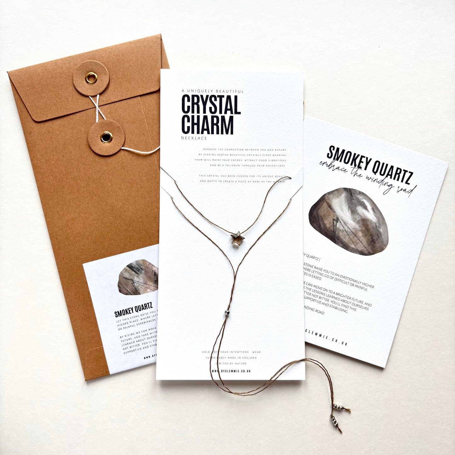 Crystal Charm Necklace | Smokey Star