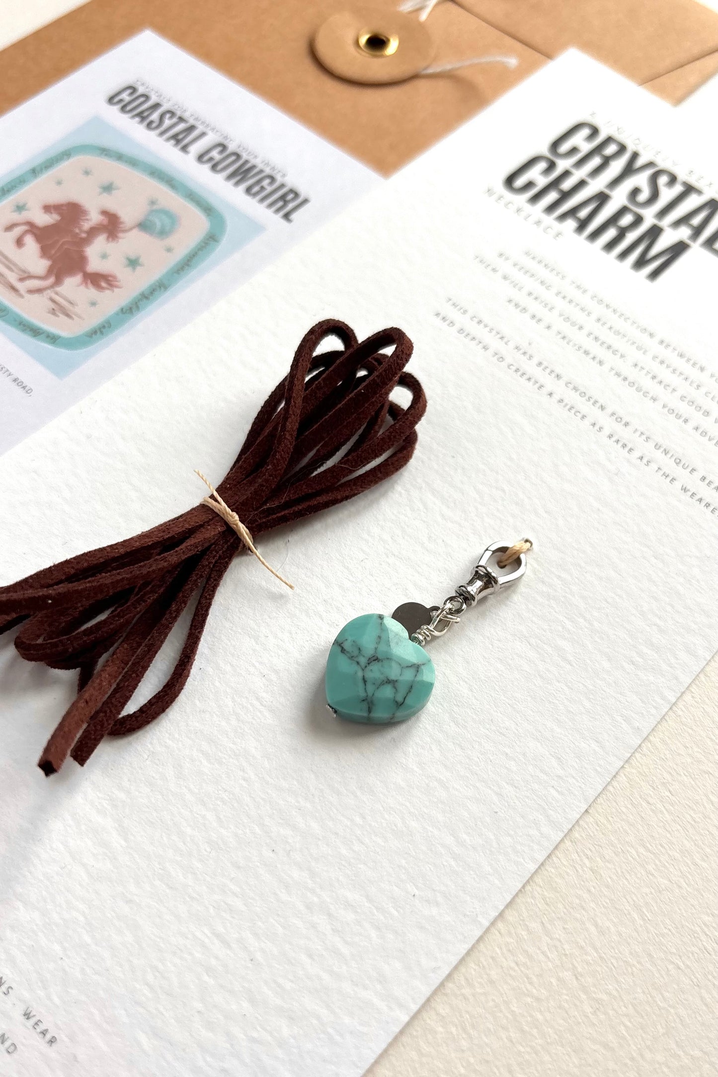 Turquoise Heart | Charm + String