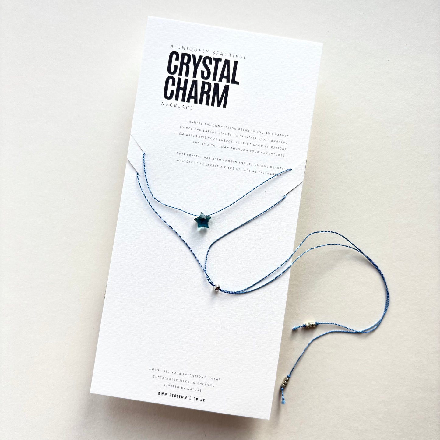 Crystal Charm Necklace | Blue Topaz Star