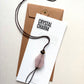 Long Statement Necklace Rose Quartz