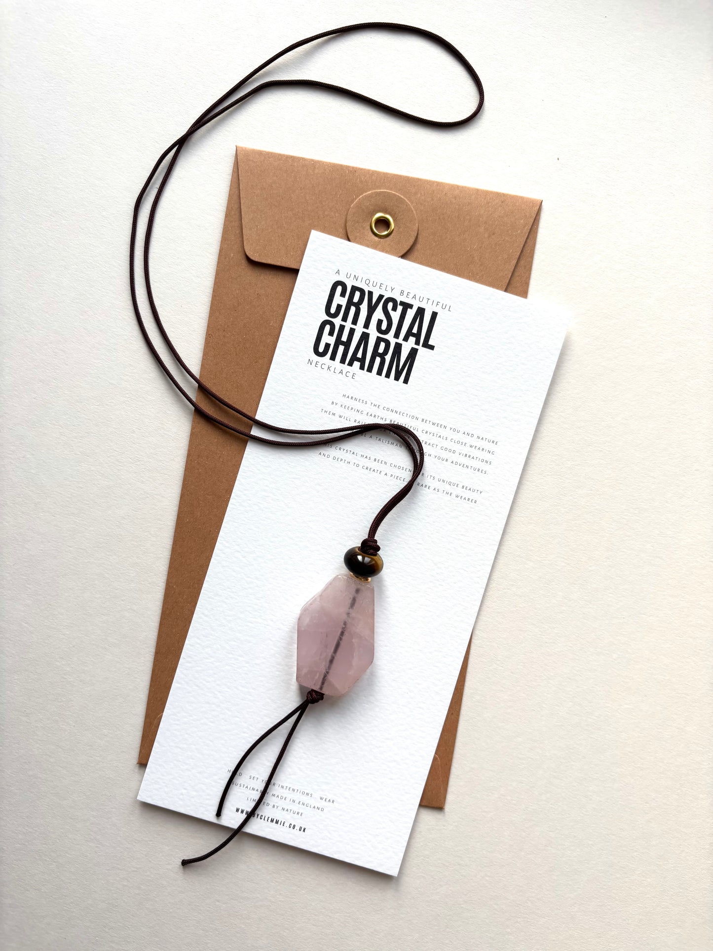Long Statement Necklace Rose Quartz