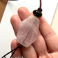 Long Statement Necklace Rose Quartz