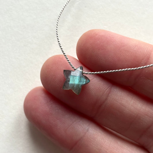 Crystal Charm Necklace | Labradorite Star
