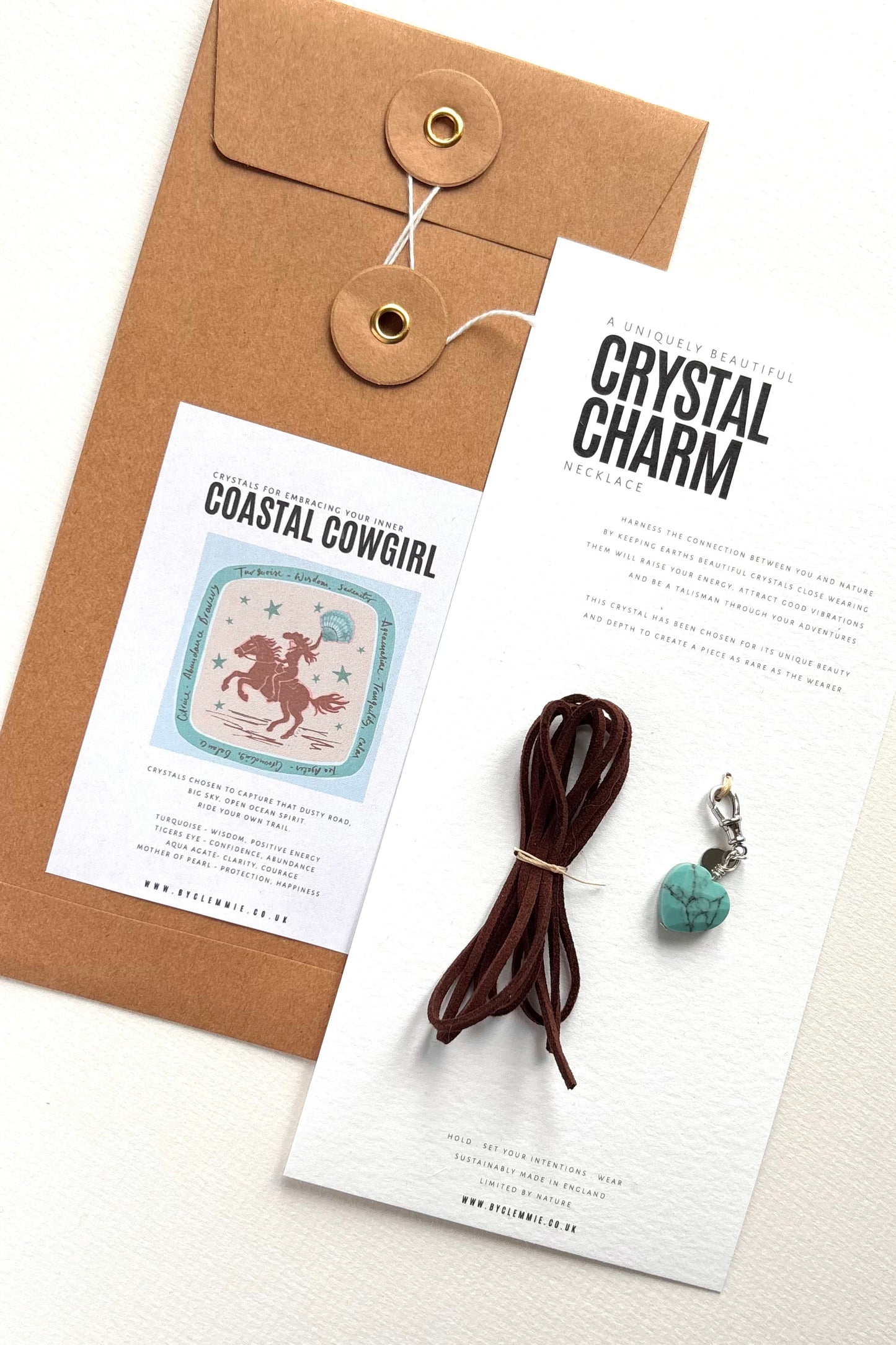 Turquoise Heart | Charm + String