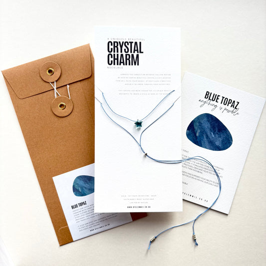 Crystal Charm Necklace | Blue Topaz Star