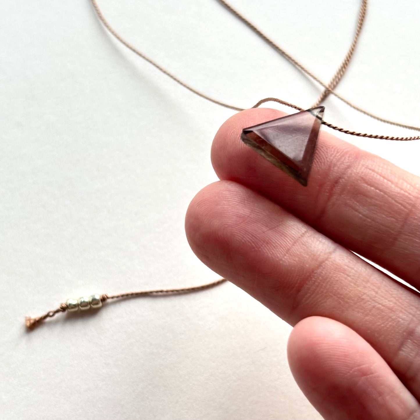 Crystal Charm Necklace | Smokey Pyramid