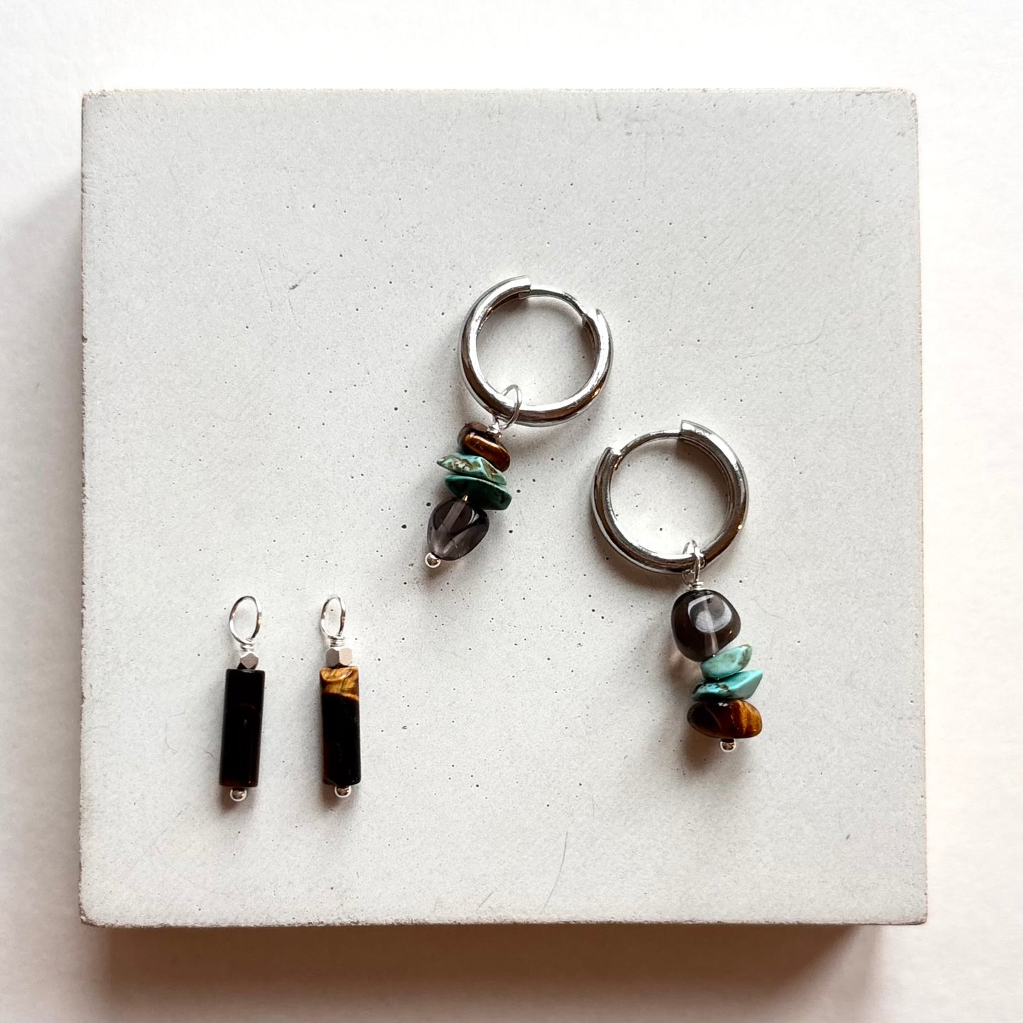 Charm Earrings | Smoky Quartz