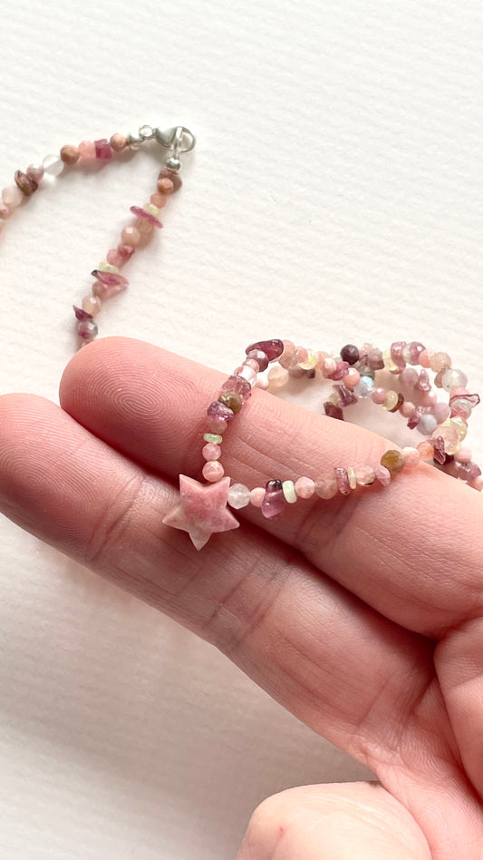 CRYSTAL NECKLACE  | Pink Blend