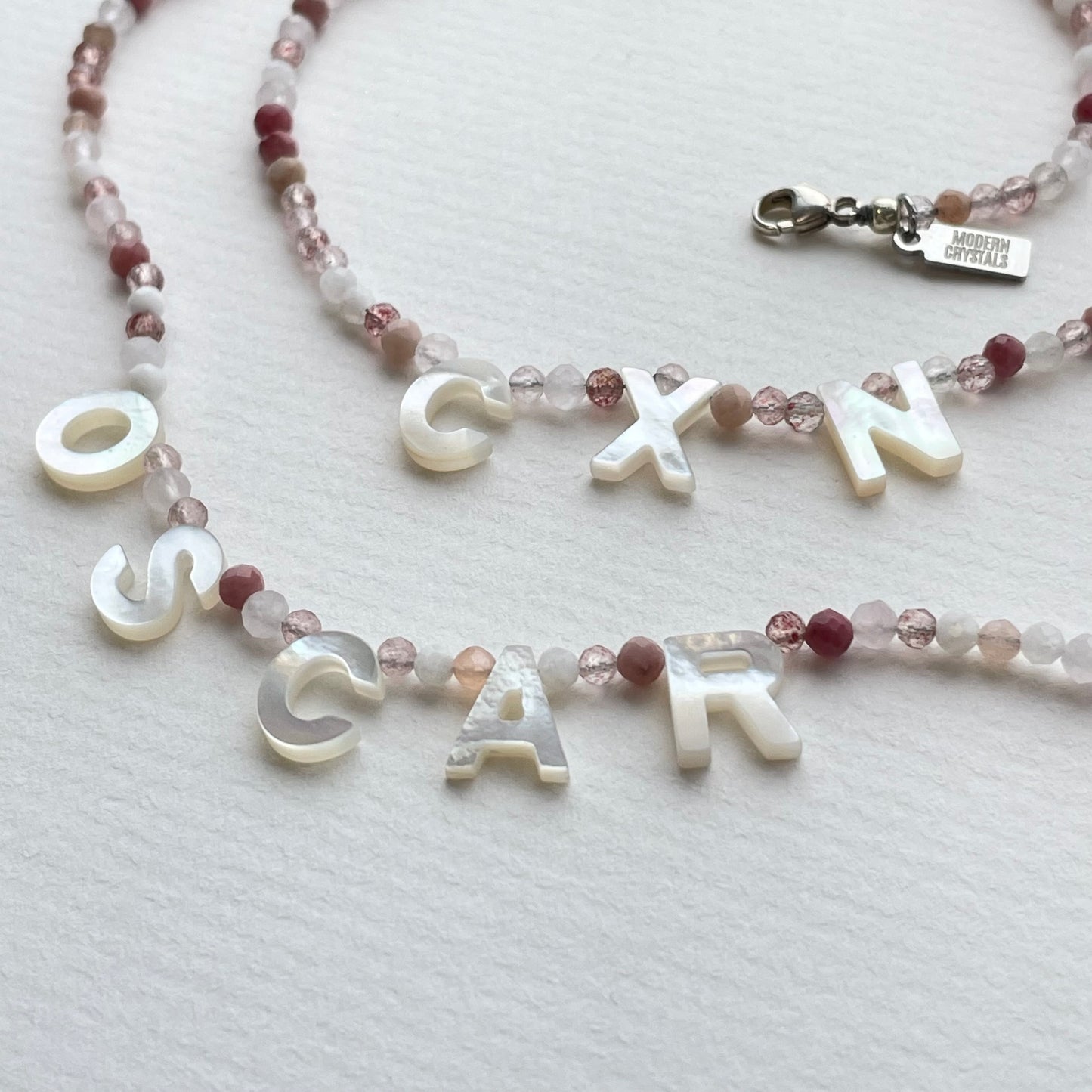 Crystal Word Pink Necklace | Customise Your Own