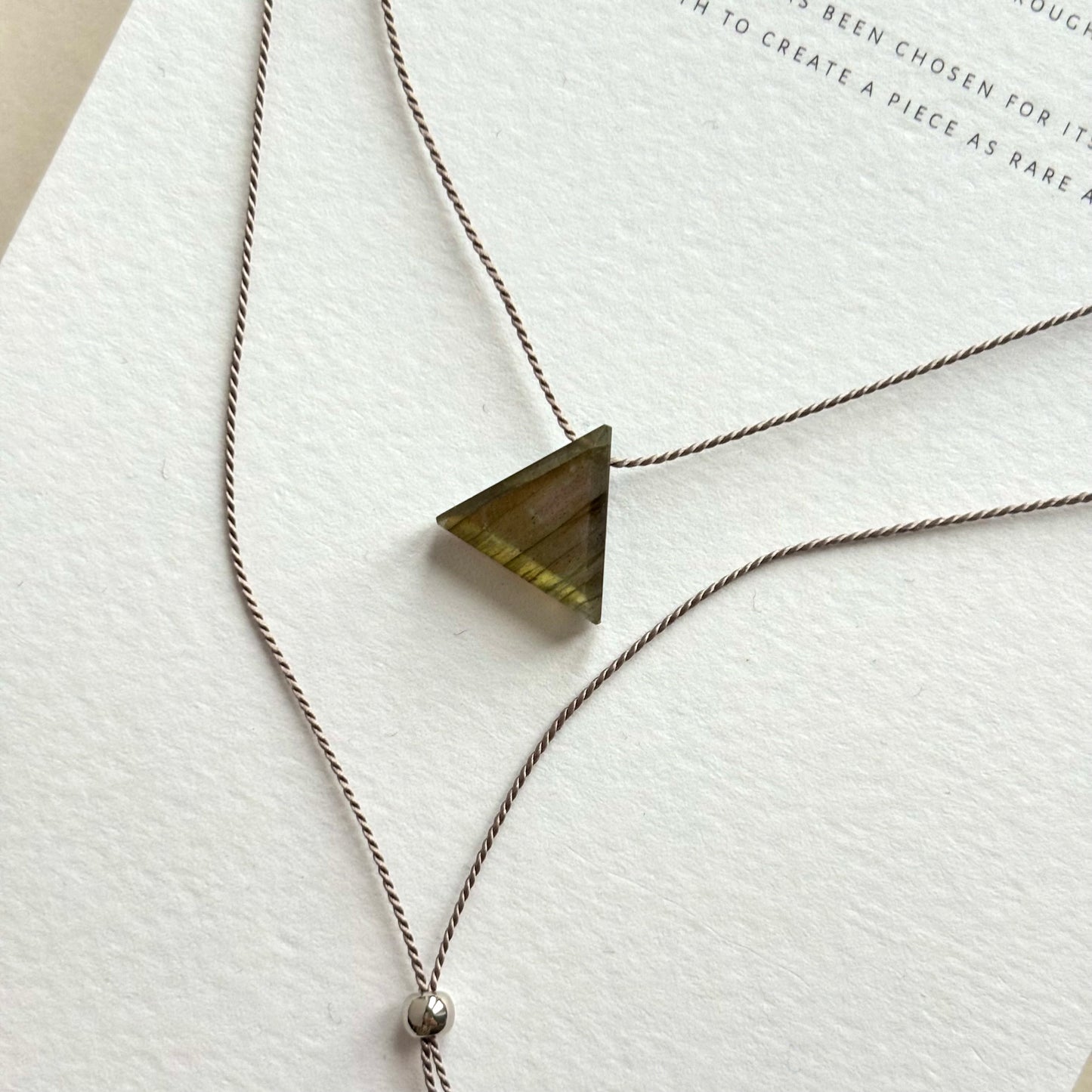 Crystal Charm Necklace | Labradorite Pyramid