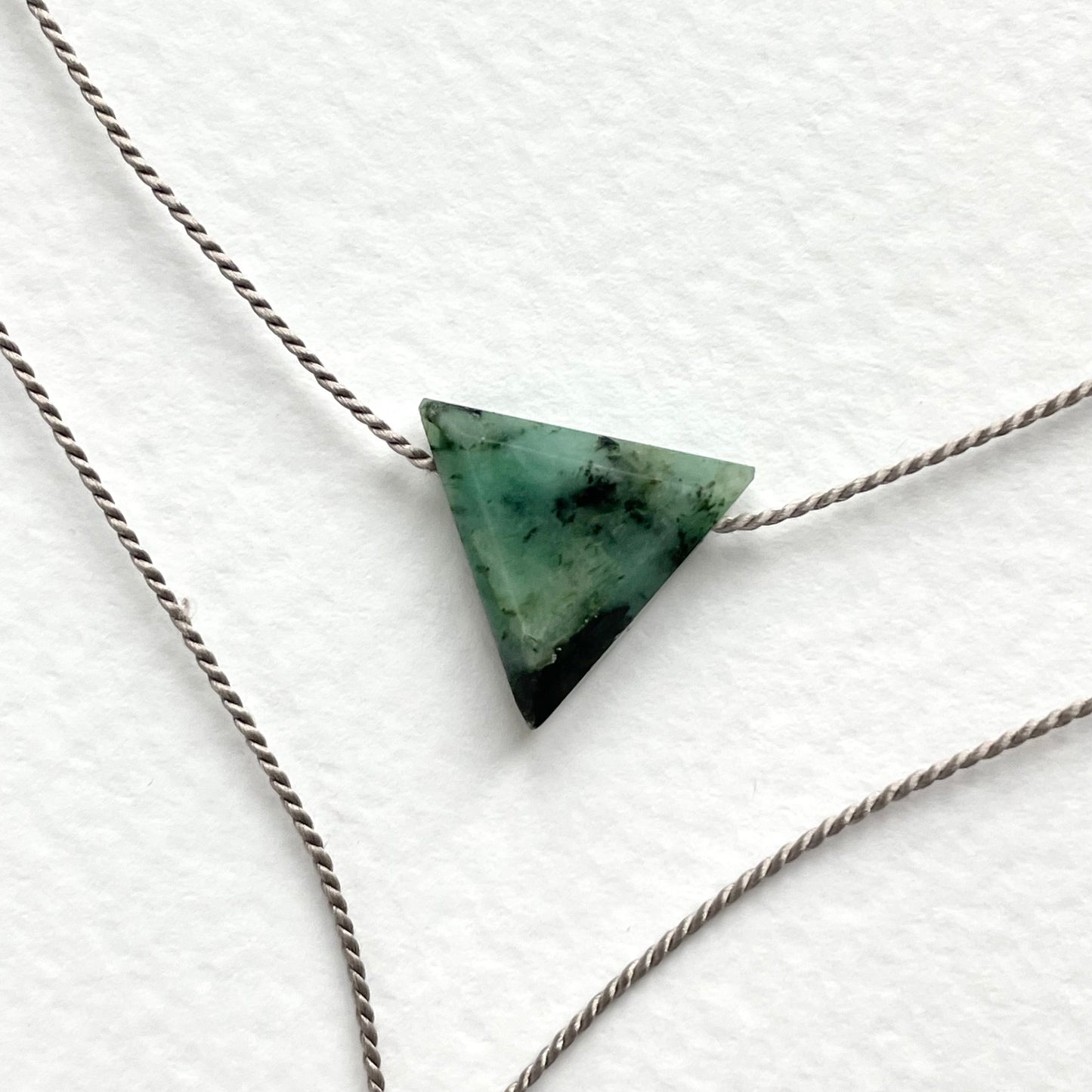 Silk Charm Necklace | Emerald Triangle