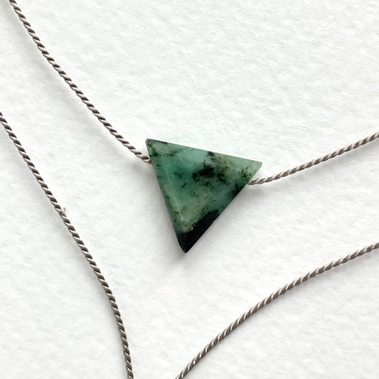 Crystal Charm Necklace | Emerald Pyramid