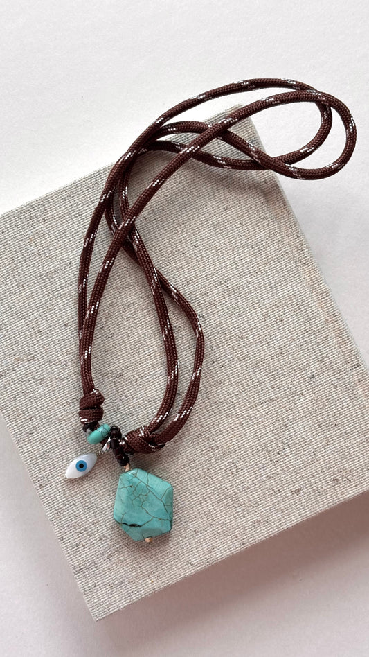 90's Chord Charm Necklace | Turquoise
