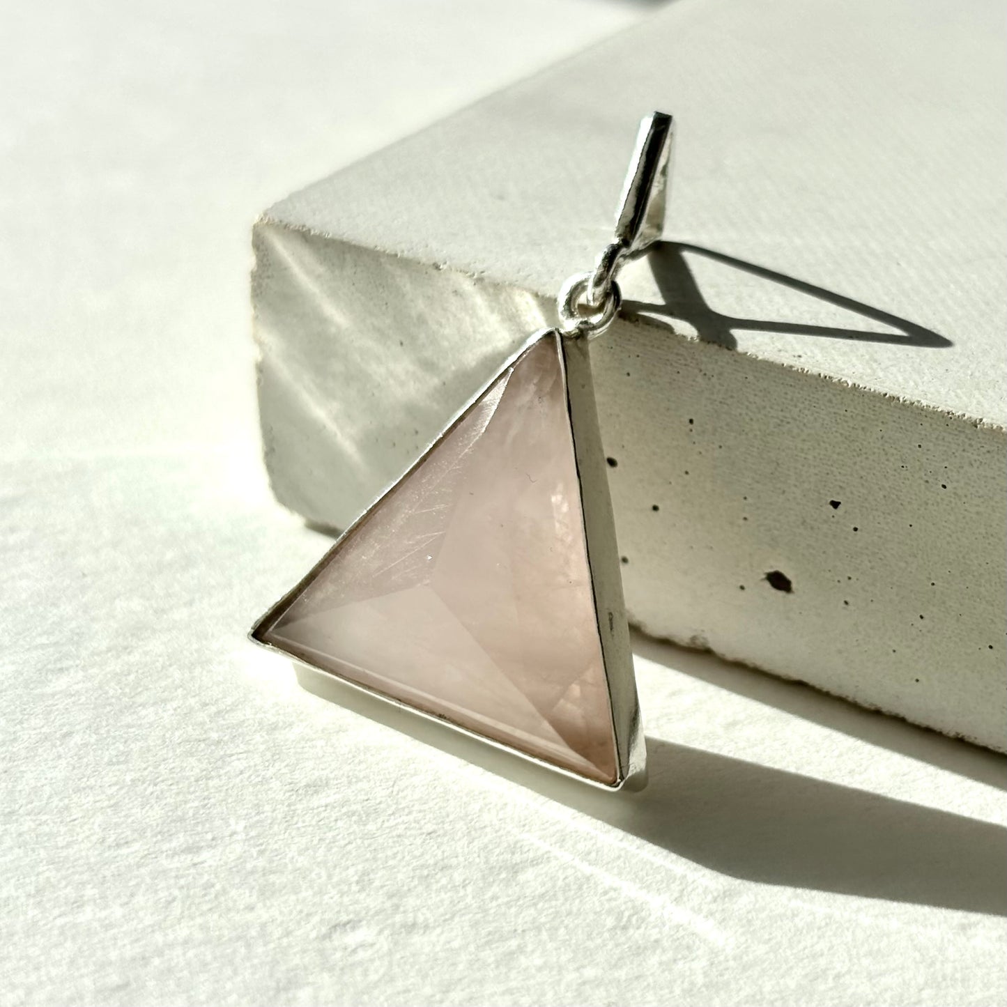 Pyramid Necklace - Rose Quartz