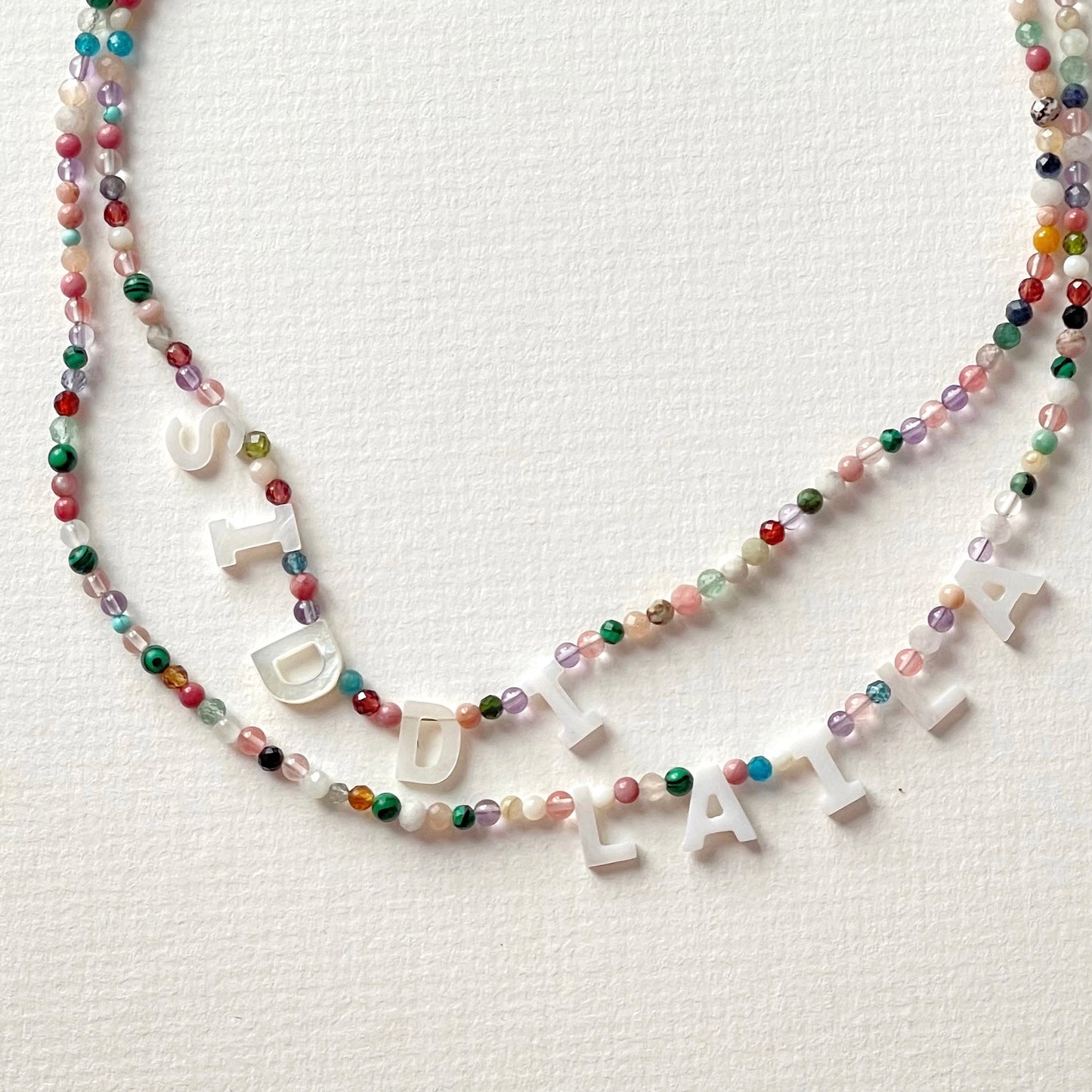 Crystal Word Double Necklace | Customise Your Own