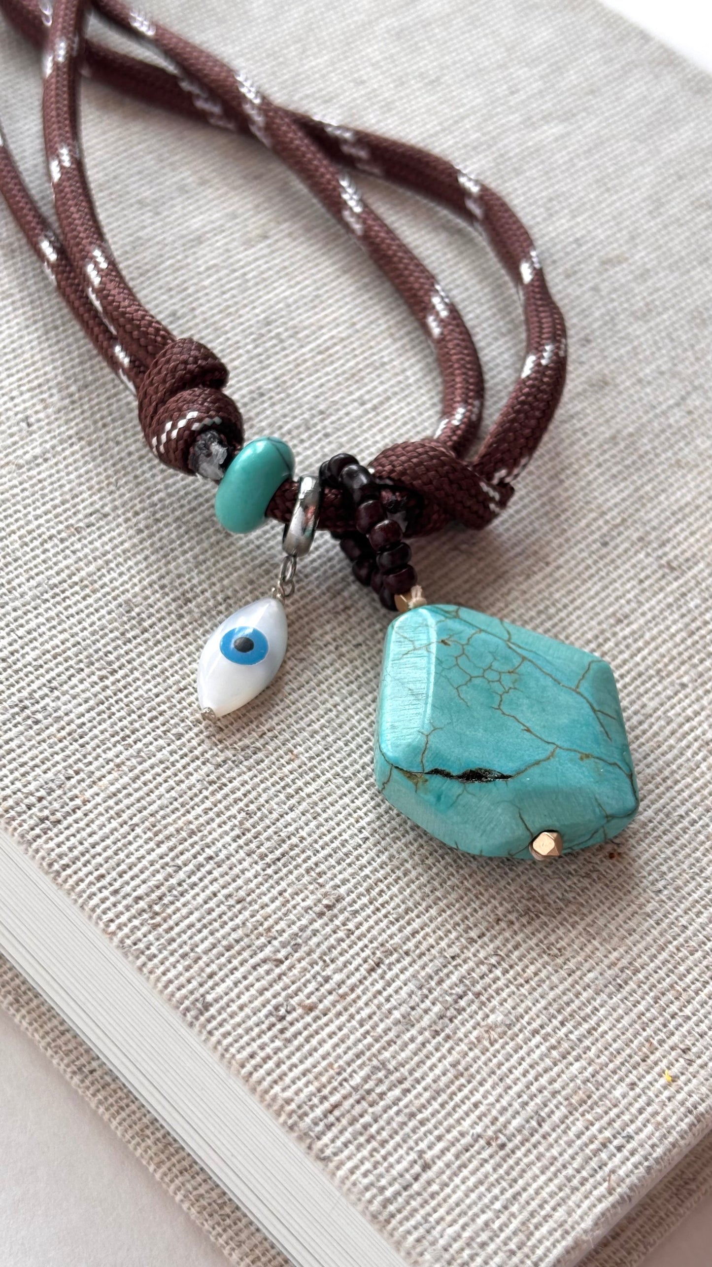 90's Chord Charm Necklace | Turquoise