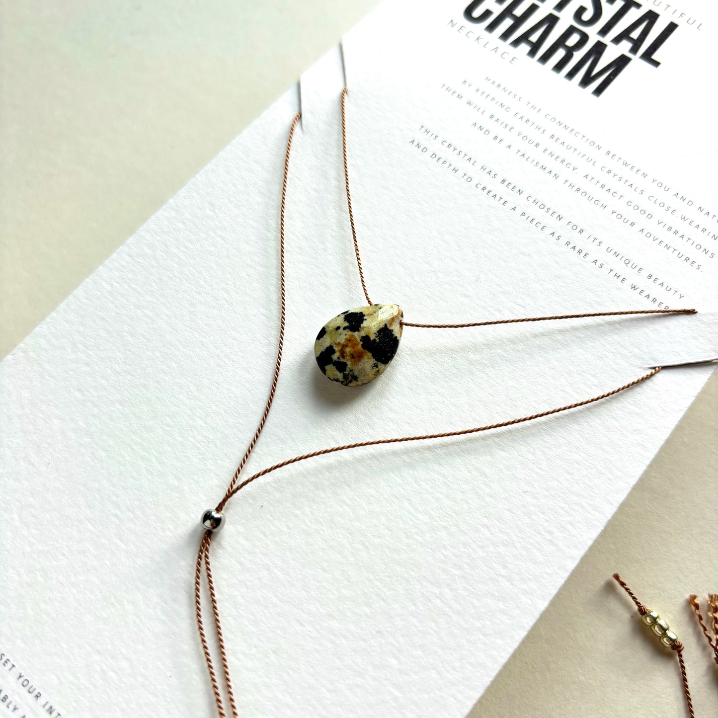 Crystal Charm Necklace | Dalmatian Drop