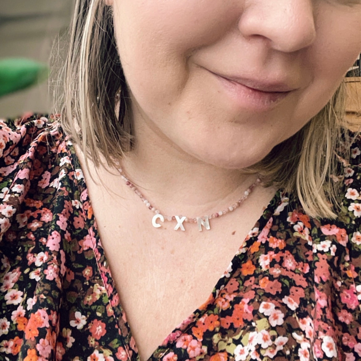 Crystal Word Pink Necklace | Customise Your Own