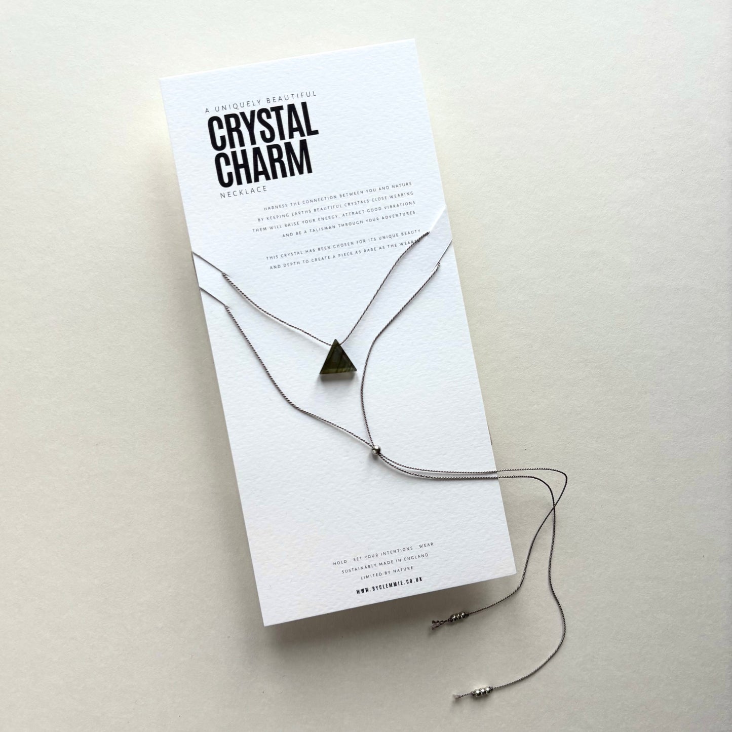 Crystal Charm Necklace | Labradorite Pyramid