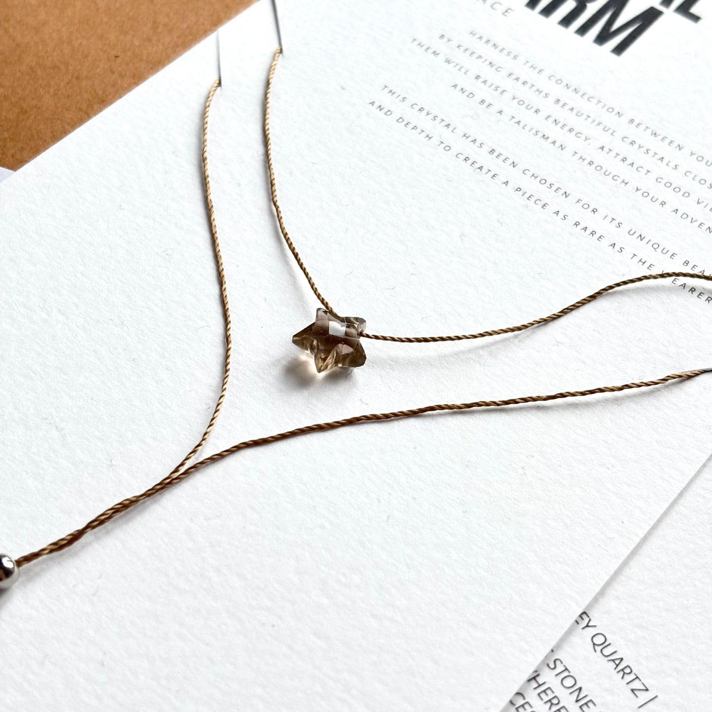 Crystal Charm Necklace | Smokey Star