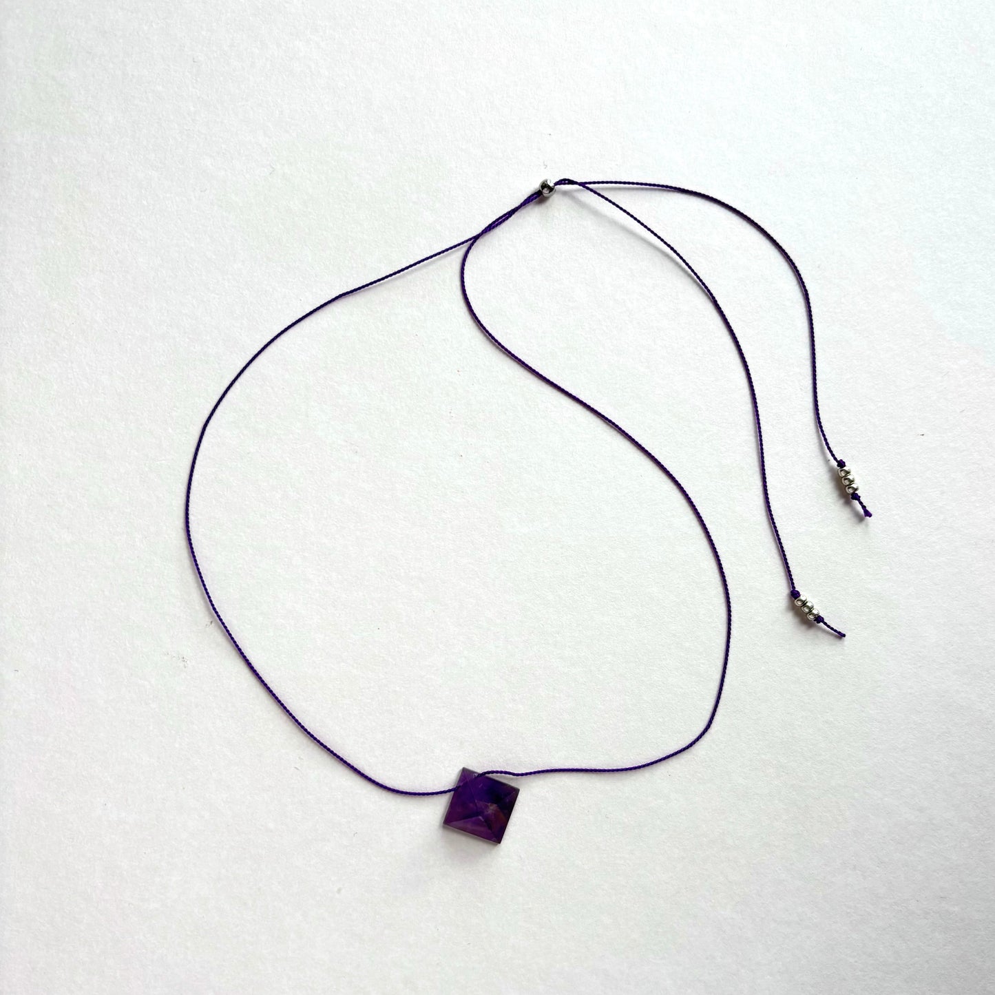 Crystal Charm Necklace | Amethyst Prism