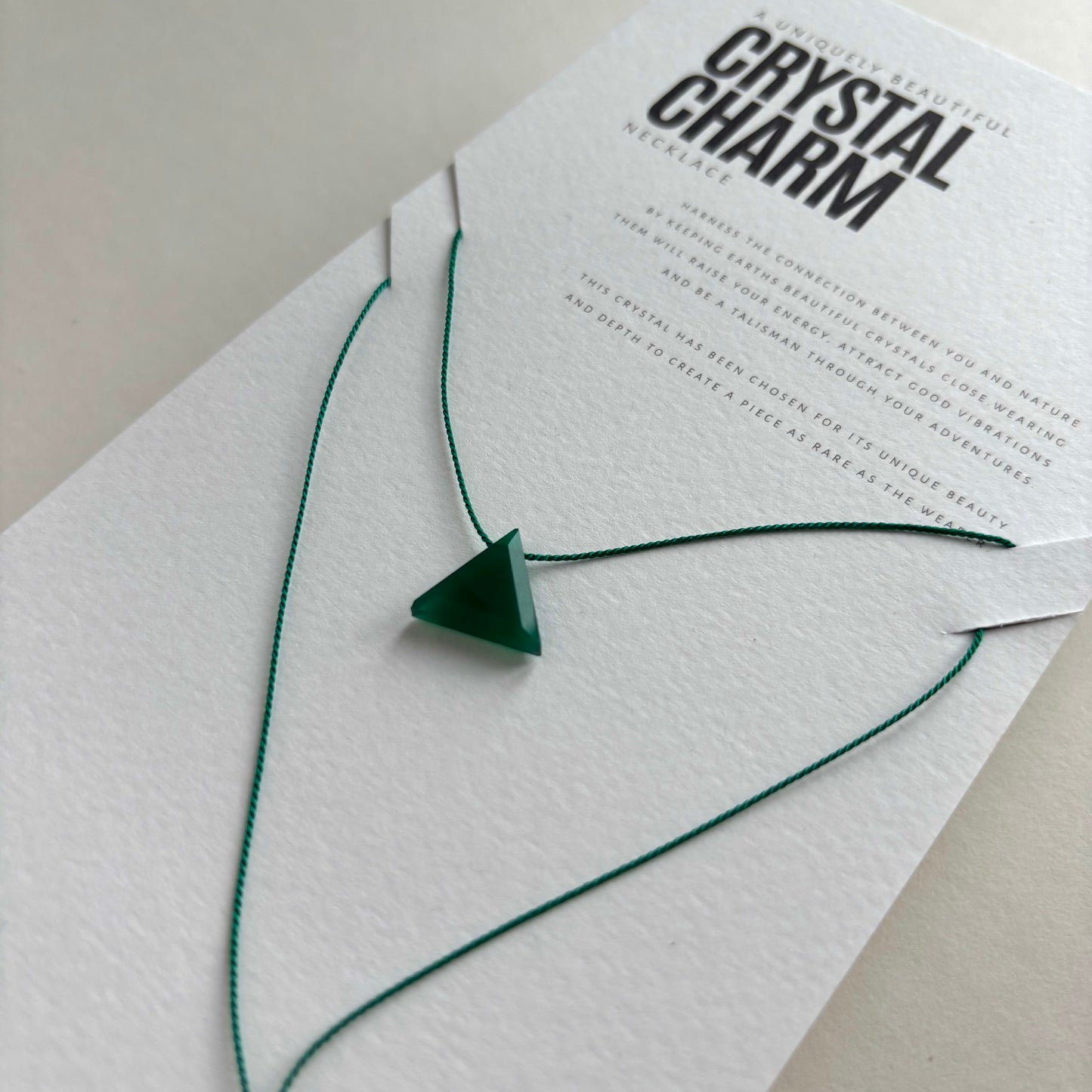 Crystal Charm Necklace | Emerald Pyramid