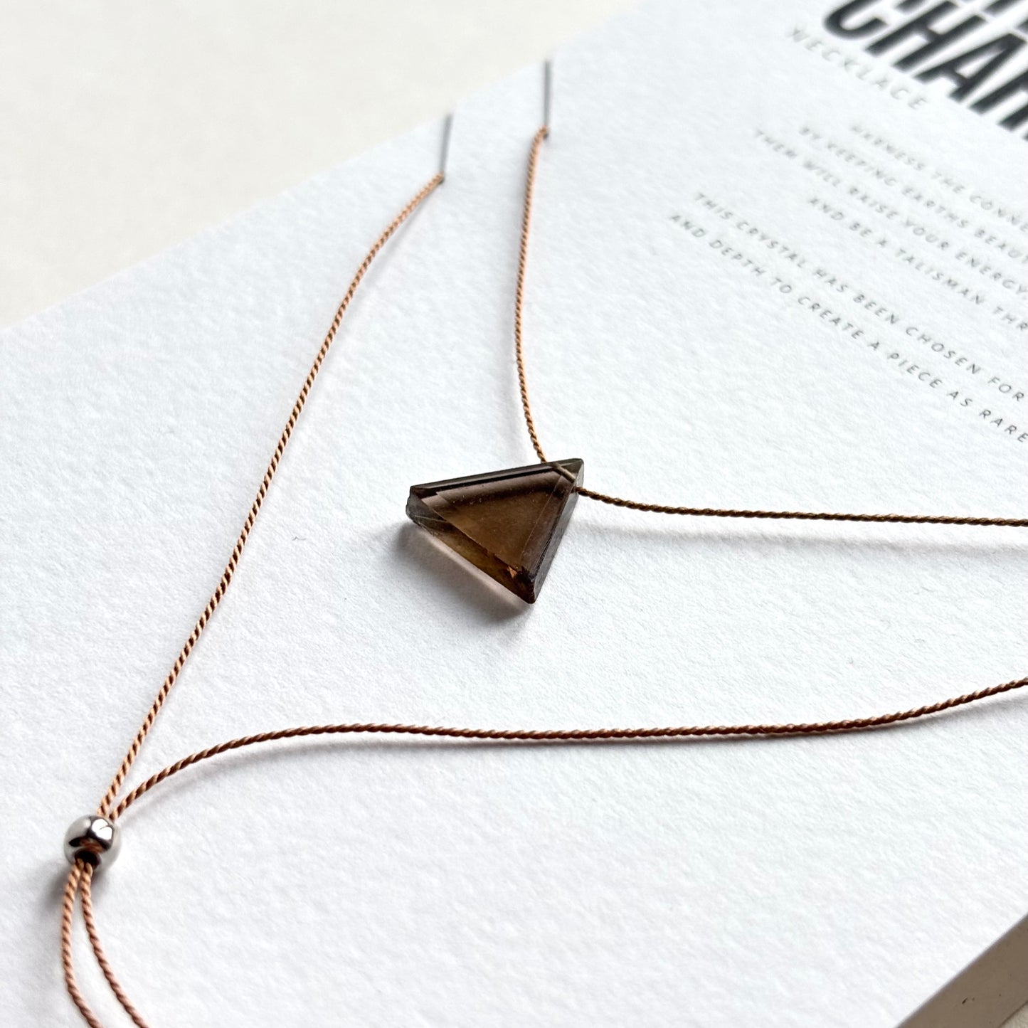 Crystal Charm Necklace | Smokey Pyramid