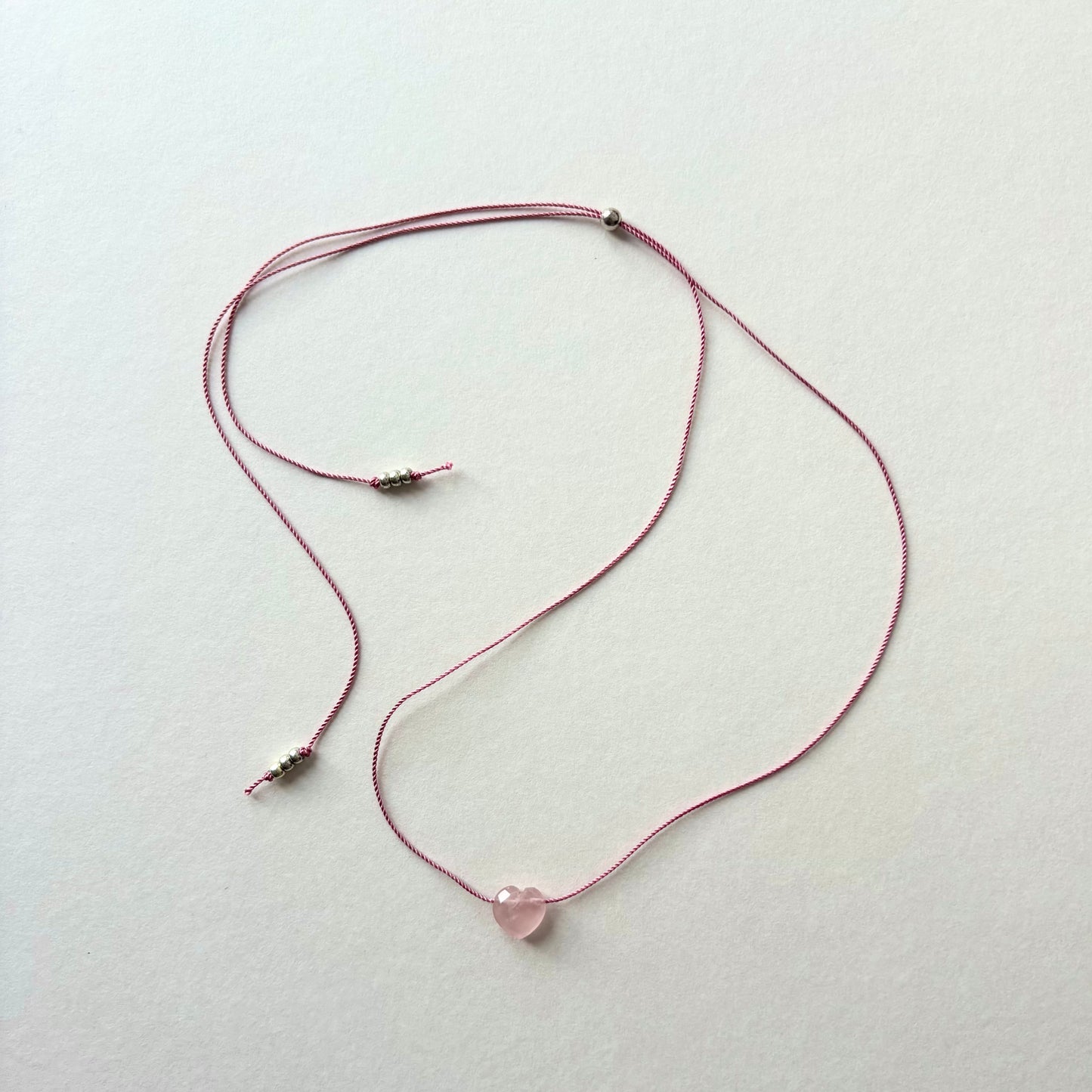 Crystal Charm Necklace | Rose Quartz Mini Heart