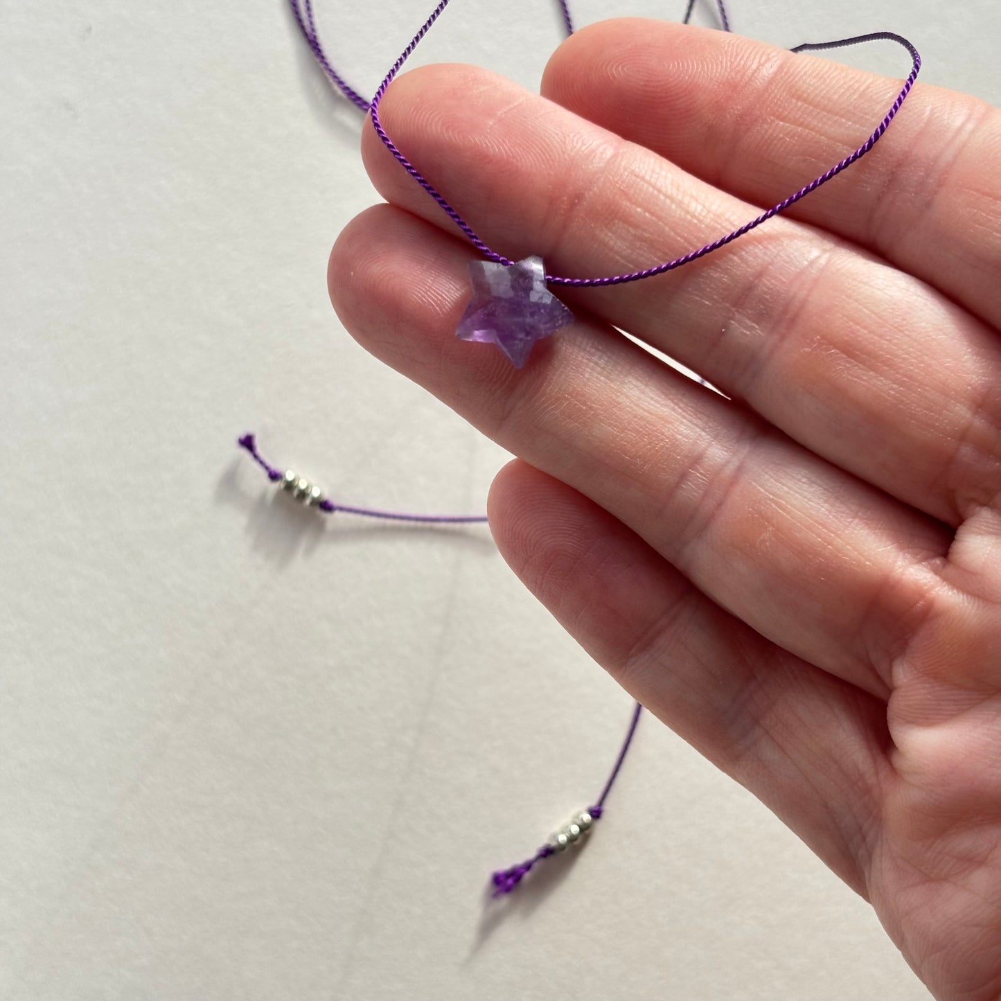 Crystal Charm Necklace | Amethyst Star