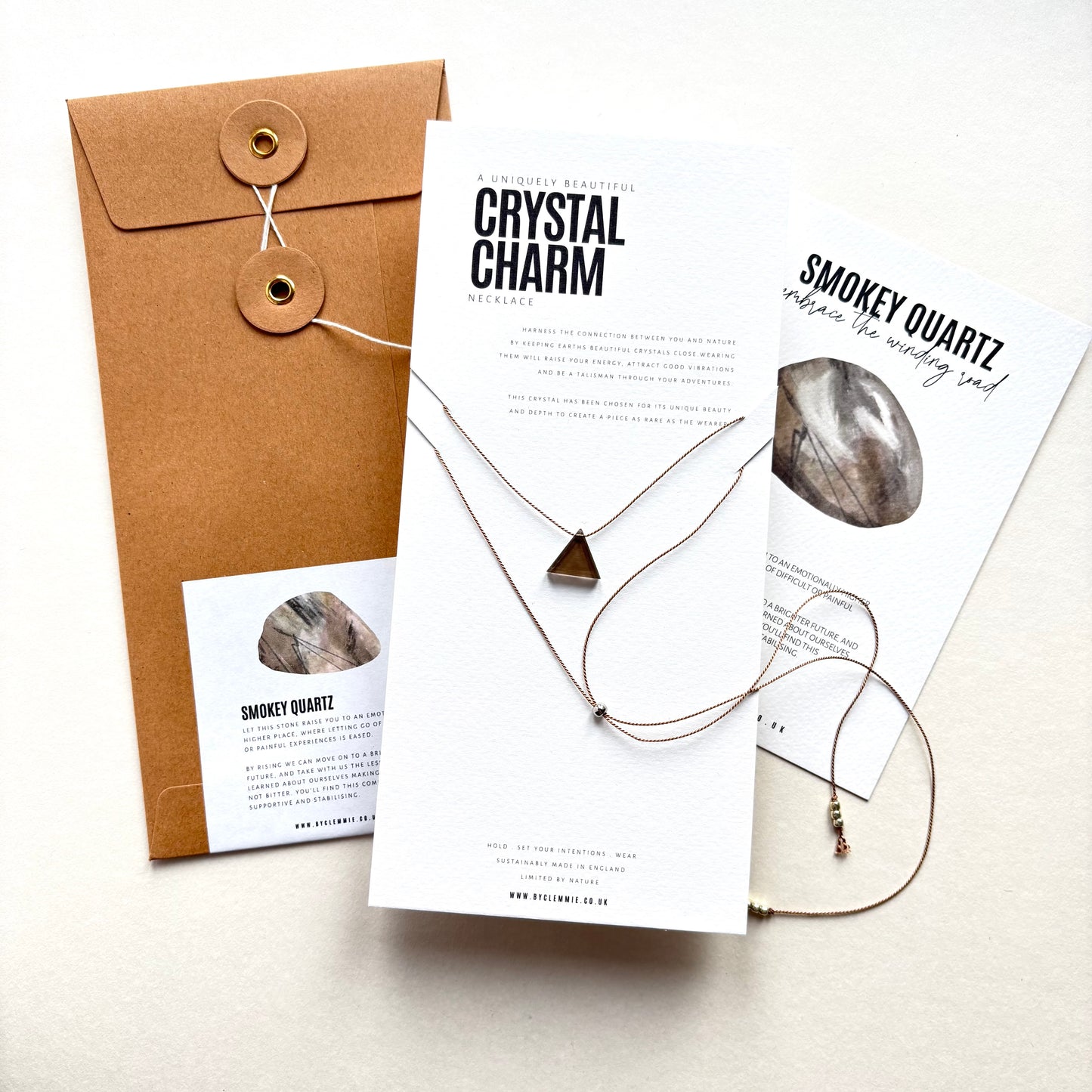 Crystal Charm Necklace | Smokey Pyramid