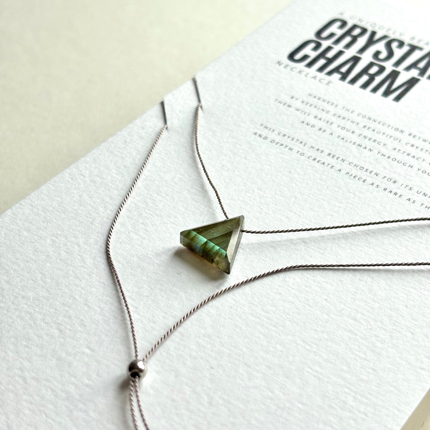 Crystal Charm Necklace | Labradorite Pyramid