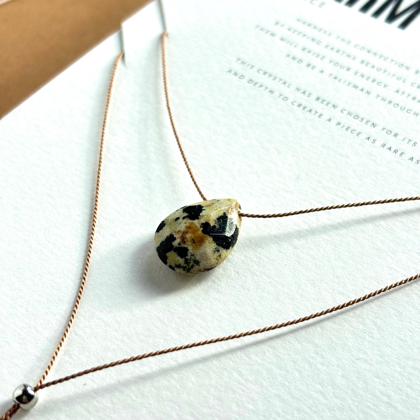 Crystal Charm Necklace | Dalmatian Drop