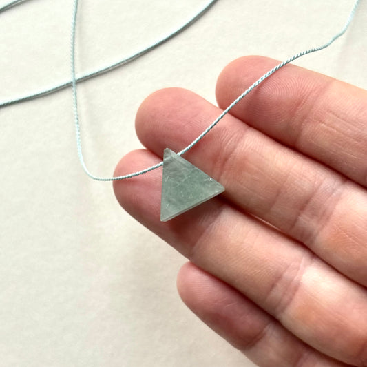 Crystal Charm Necklace | Aquamarine Pyramid
